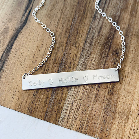 Personalized Heart Family Necklace