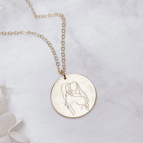 Personalized Silhouette Mom Necklace