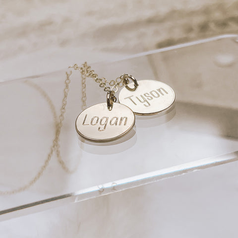 Personalized Mom Disc Necklace