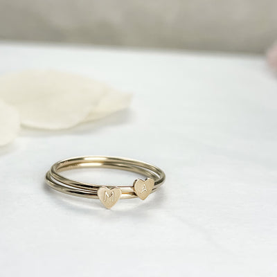 Personalized Heart Initial Ring