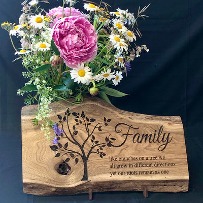 Family Tree Engraved Wood Sign