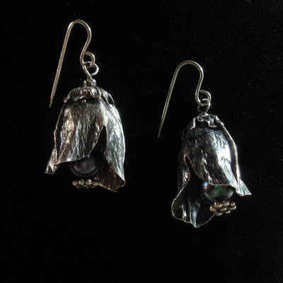Fine Silver Earrings with Pearls