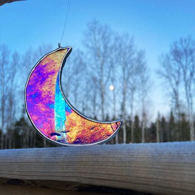 Stained Glass Crescent Moon