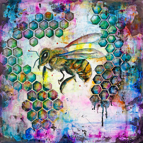 Bee and Honeycomb Painting