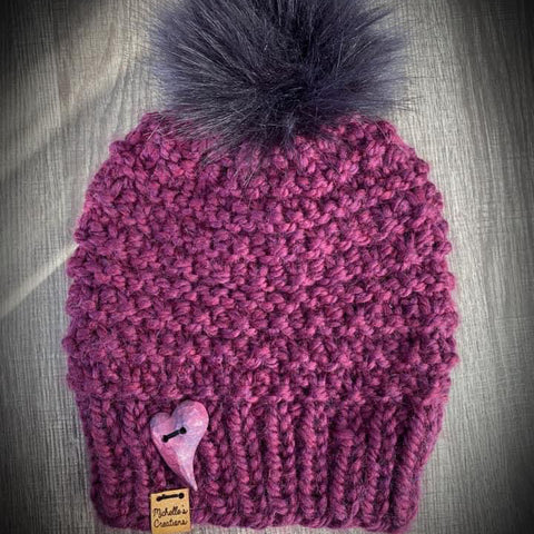 Wool Knitted Pompon Hat