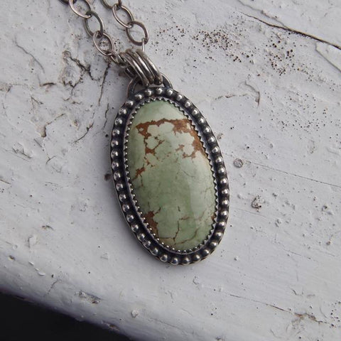 Treasure Mountain Turquoise - Handmade Sterling Silver Turquoise Pendant